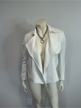 Gorgeous Aritzia White Open-Front Draped Trench Coat❤️2XS